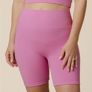 Kindred Bravely Pink High-Waist Athletic Bike Shorts